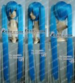 Peruca Azul com Apliques 110CM Miku Vocaloid PA75