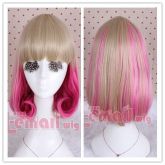 Peruca Loiro Linho com Mechas Rosa Lisa Chanel PCV149