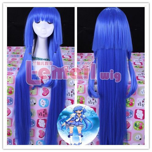 Peruca Azul Longa Pretty Cure Beauty Blizzard PA19