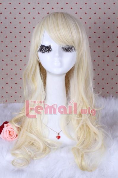 Peruca Loiro Claro Longa Ondulada 65CM Lolita Mugi PL226