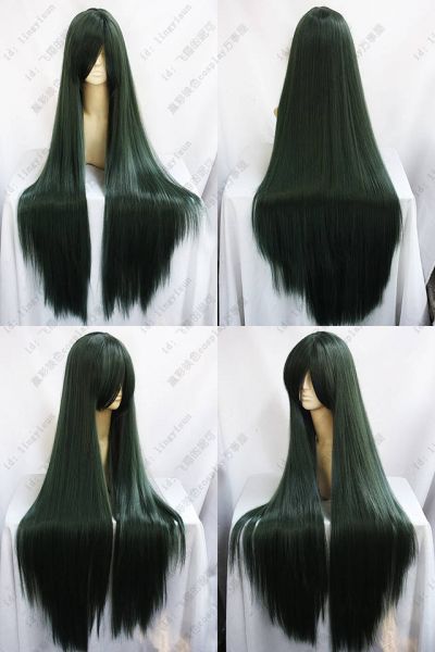 Peruca Verde Escuro Longa Lisa Sailor Plutão 100CM PVE51