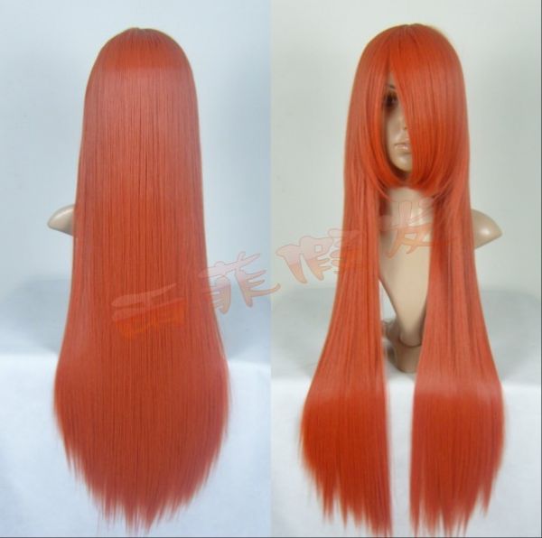 Peruca Laranja Escuro Longa Lisa 80CM PLA41