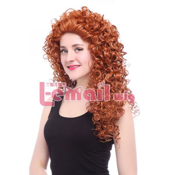 Peruca Ruiva Encaracolada 55CM Valente Brave Merida PLA66