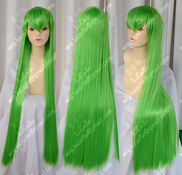 Peruca Verde Grama Longa Lisa CC Code Geass PVE38