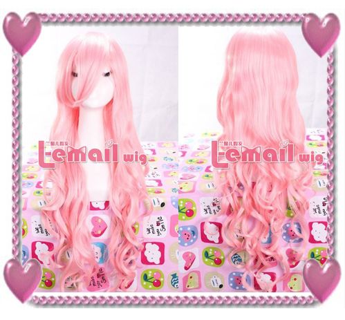 Peruca Rosa Claro Encaracolada 70CM Lolita PR09