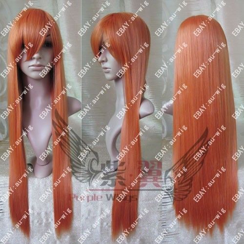 Peruca Laranja Longa Lisa 1M Asuka Evangelion PLA35