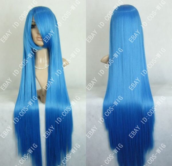 Peruca Azul Longa Lisa 100CM PA133