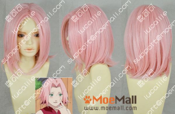 Peruca Rosa Média Sem Franja Sakura Haruno PR14