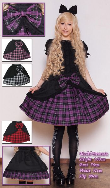 Saia Lolita Xadrez com Preto MJS09