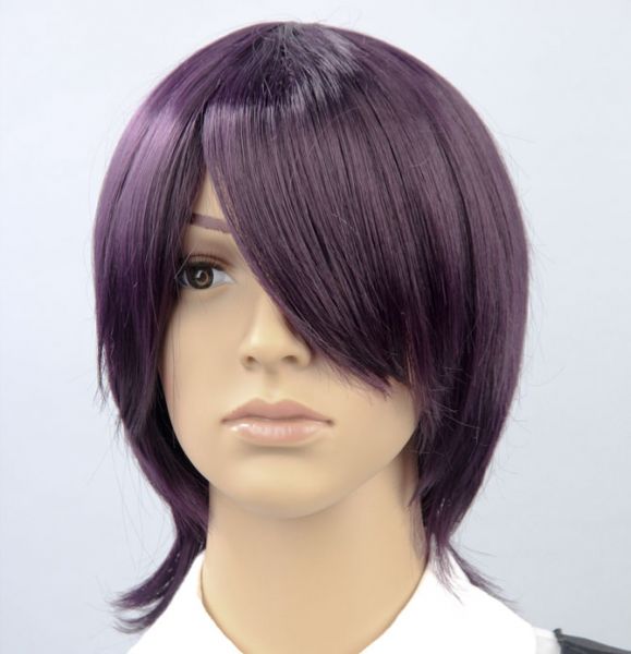 Peruca Roxo Escuro Curta Desfiada Gintama PRL116