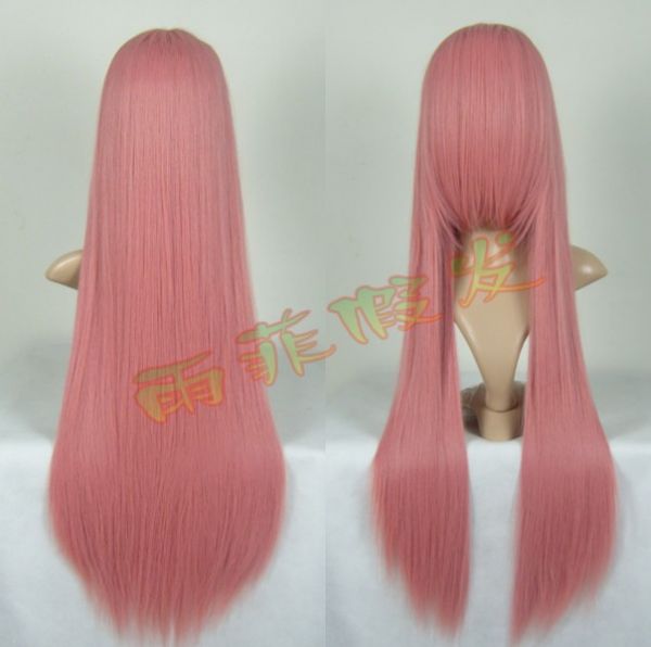 Peruca Rosa Escuro Milkshake Longa Lisa Lolita 80CM PR106