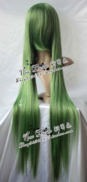 Peruca Verde Fios Escuros Mix Longa Lisa 100CM PVE47