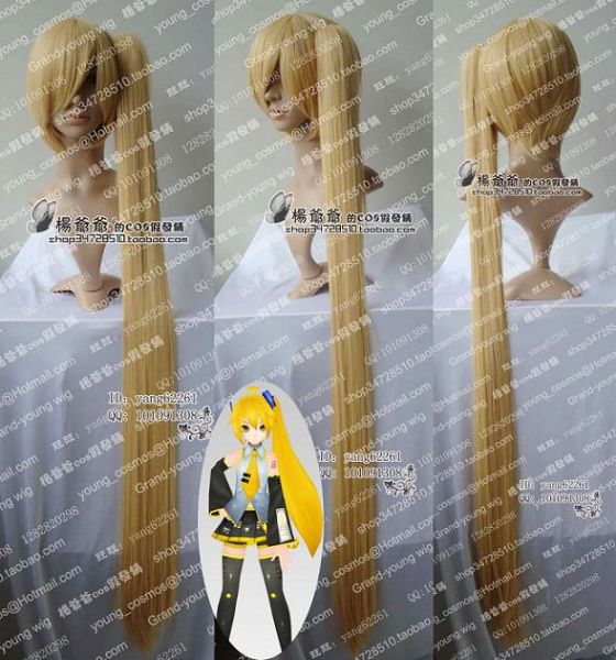 Peruca Loira Lisa c/ Aplique Longo Vocaloid Neru PL155