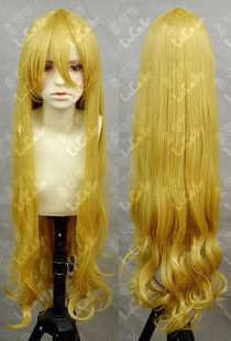 Peruca Loiro Dourado Ondulada Longa 90CM Lolita Mugi PL145