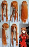 Peruca Laranja Longa Lisa 80CM Asuka Evangelion PLA22