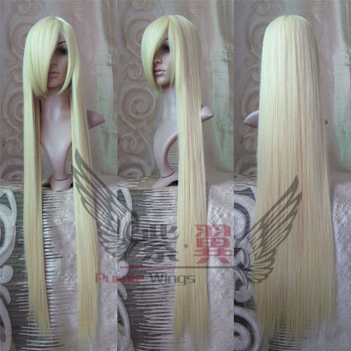 Peruca Loira Platina Lisa Longa 100CM Chii Chobits PL221