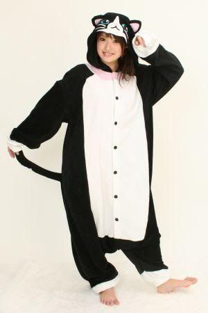 Kigurumi SAZAC Gato Preto e Branco MJ01